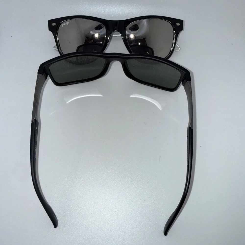 Lot of 2 Pairs PUGS Authentic Sunglasses Black Frames Mirror & Black Lens-Invest